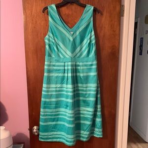 Merona Aqua Striped Midi Dress